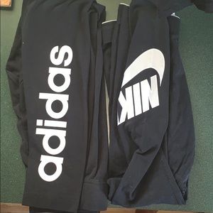 Black adidas and Nike leggings